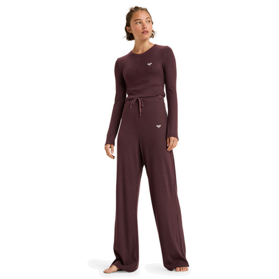 Roxy Γυναικείο παντελόνι Rise & Vibe New Rib Wide Leg Sport Trousers